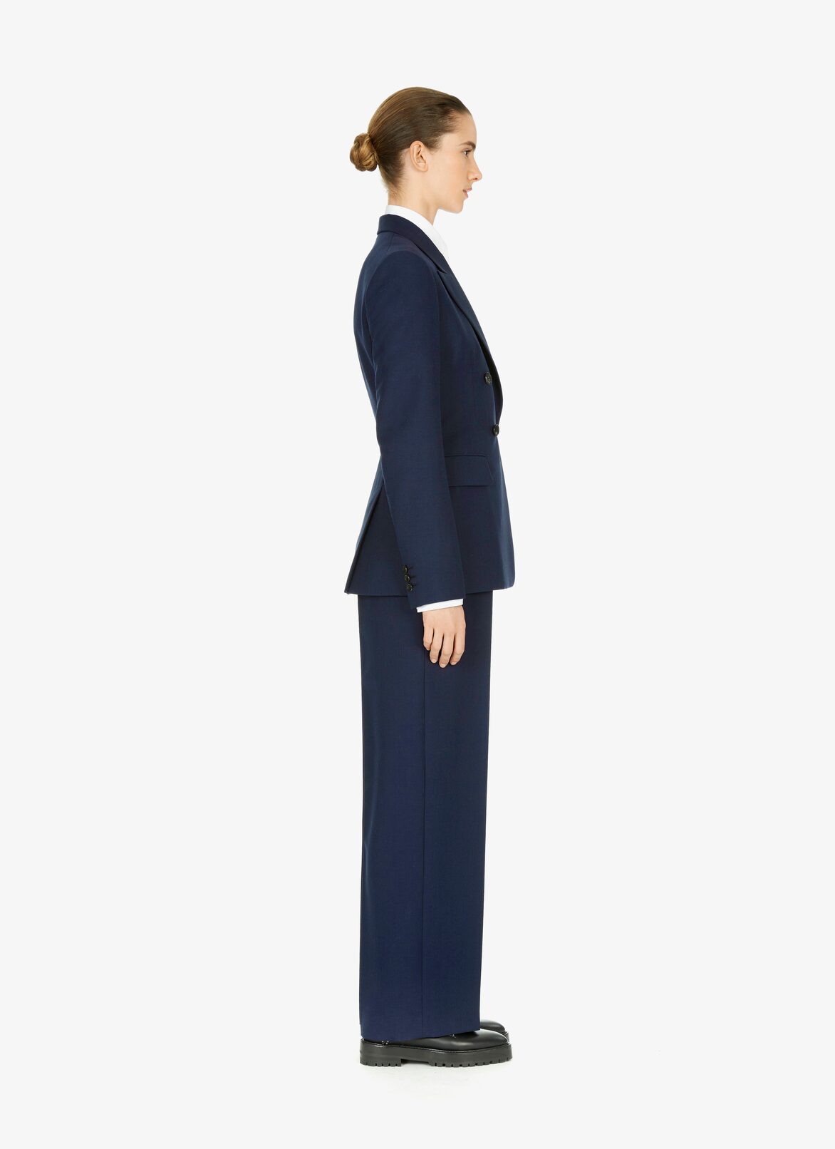 Straight-cut wool and mohair-blend pants ALAÏA NIGHT BLUE STRAIGHT-CUT WOOL AND MOHAIR-BLEND PANTS
